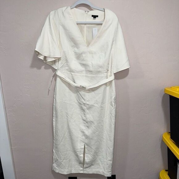 Ann Taylor Dresses & Skirts - New Ann Taylor Flutter Sleeve Belted Sheath Dress